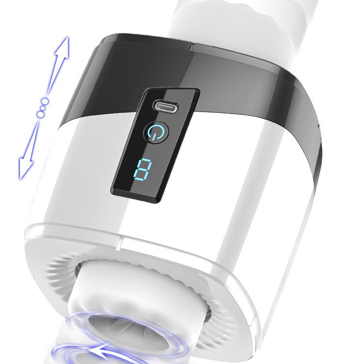 爱而乐勃茎伸缩旋转飞机杯 -黑白色