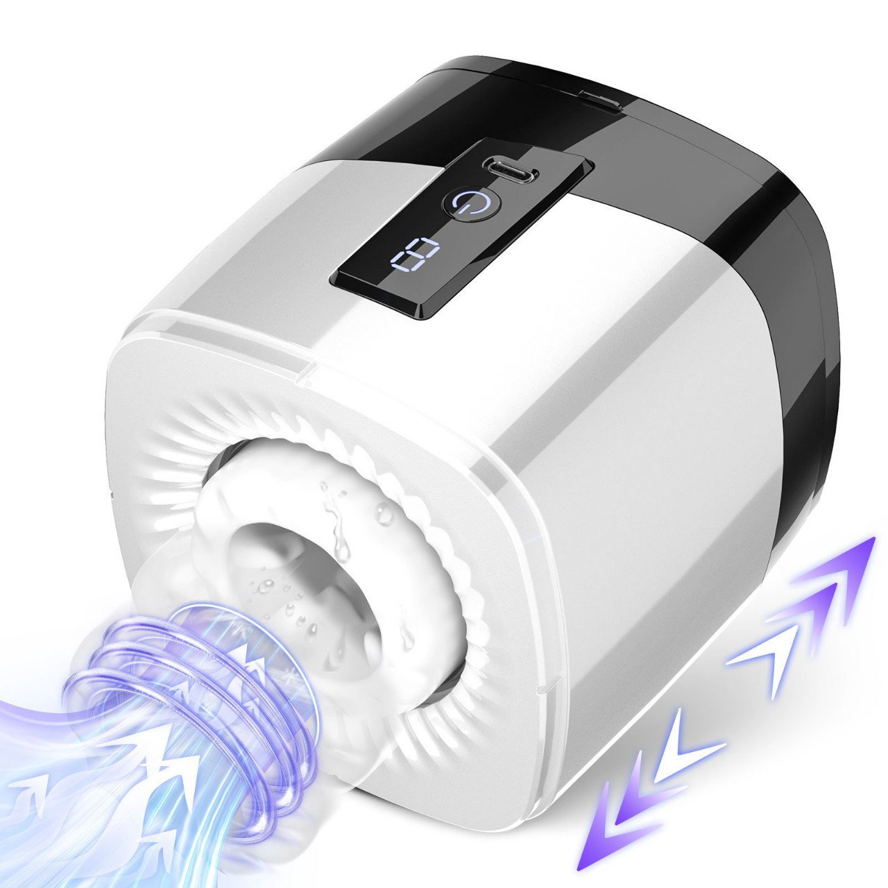 爱而乐勃茎伸缩旋转飞机杯 -黑白色